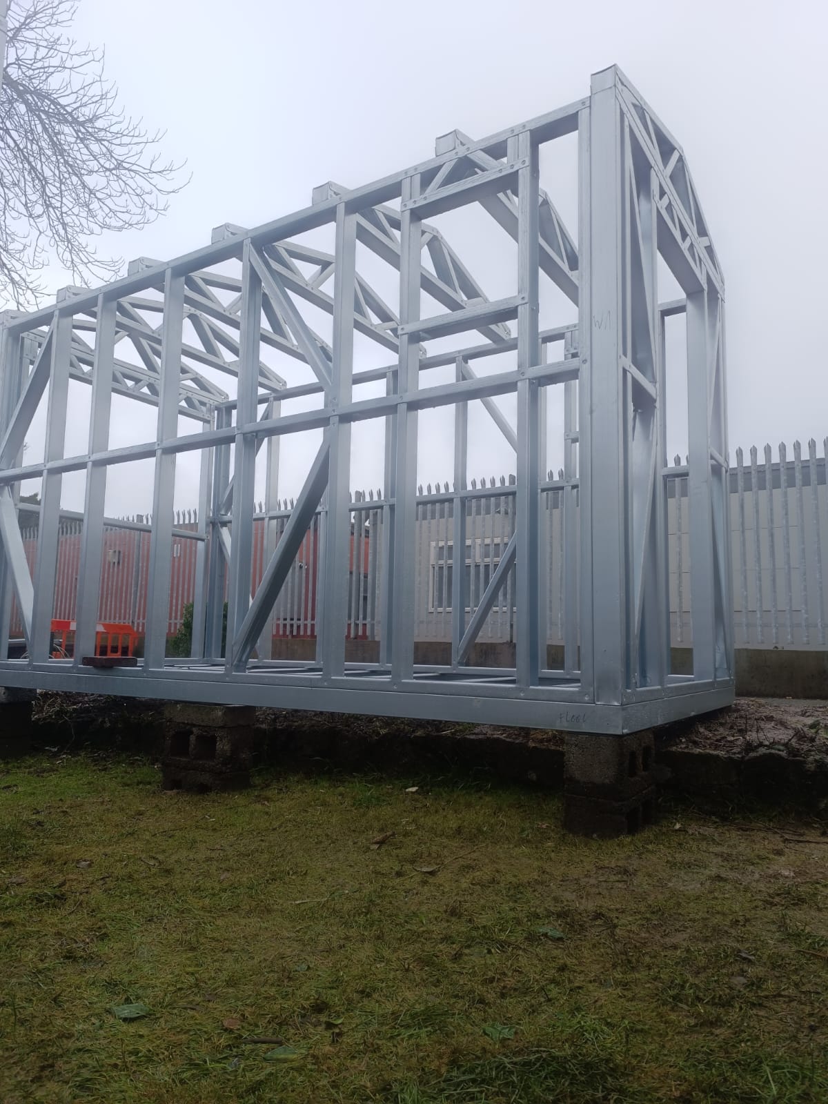 Steel frame skeleton view 3